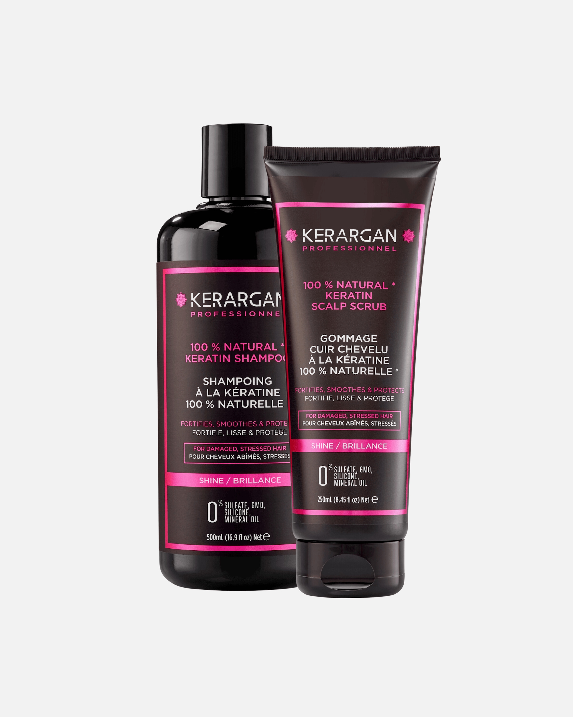 Kerargan Kerargan - keratīna šampūns un skrubis duets - 500ml + 250ml