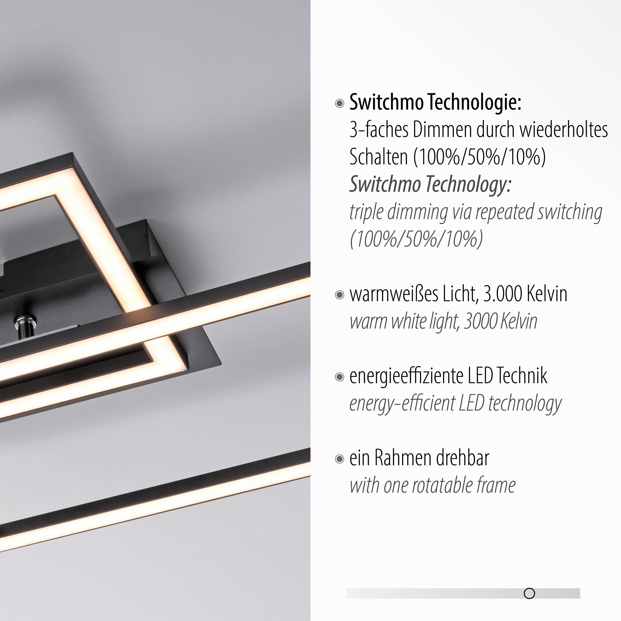 JUST LIGHT.LED-Deckenleuchte 1flg