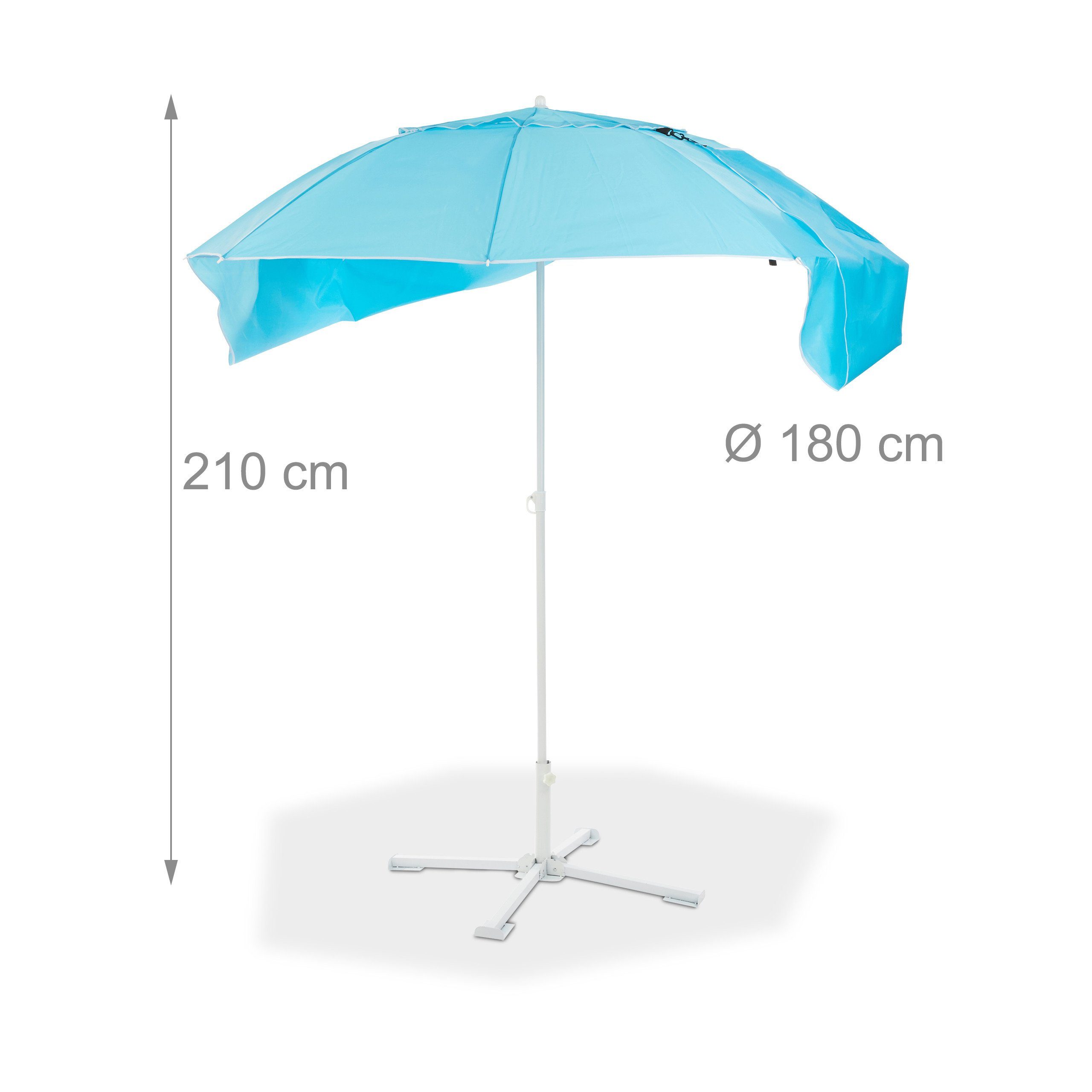 relaxdays Strandmuschel Sonnenschirm Strandmuschel 2 in 1