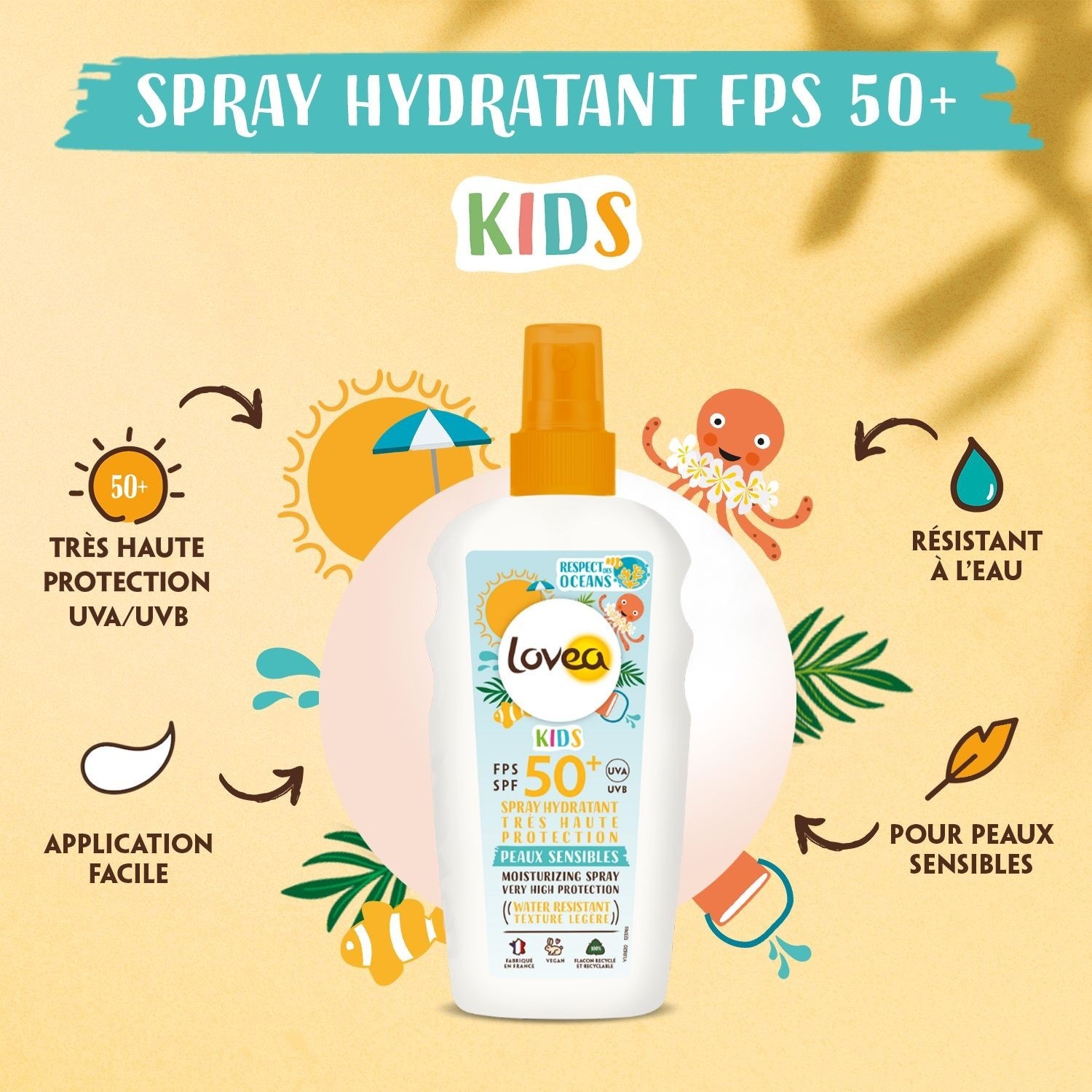 „Lovea“ drėkinamasis purškiklis vaikams su labai didele apsauga nuo SPF 50+