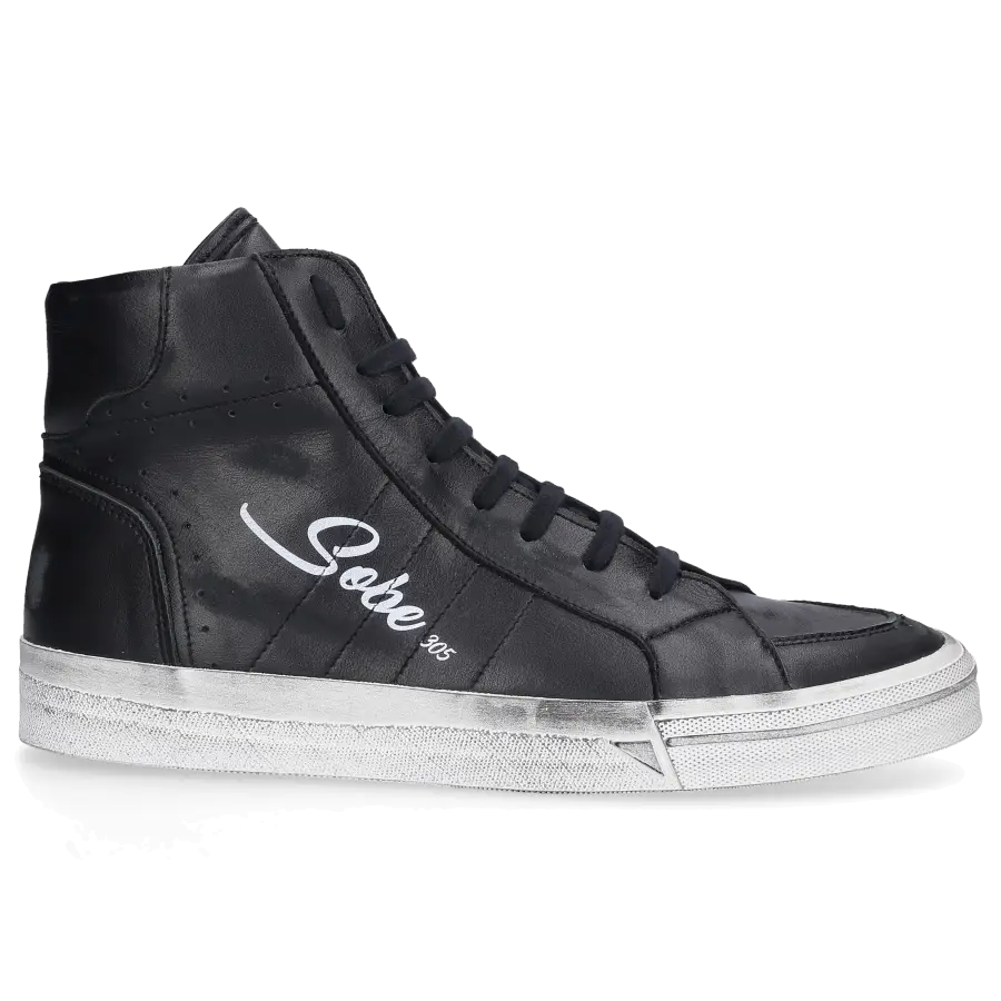 305 SOBE - Sneaker high RECORD Nappaleder - schwarz