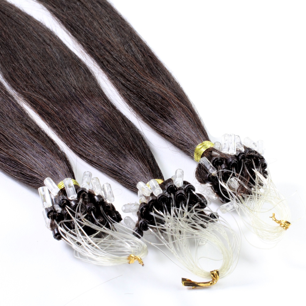 hair2heart Extensions à froid cheveux naturels #2 Marron foncé 0.5g extensions