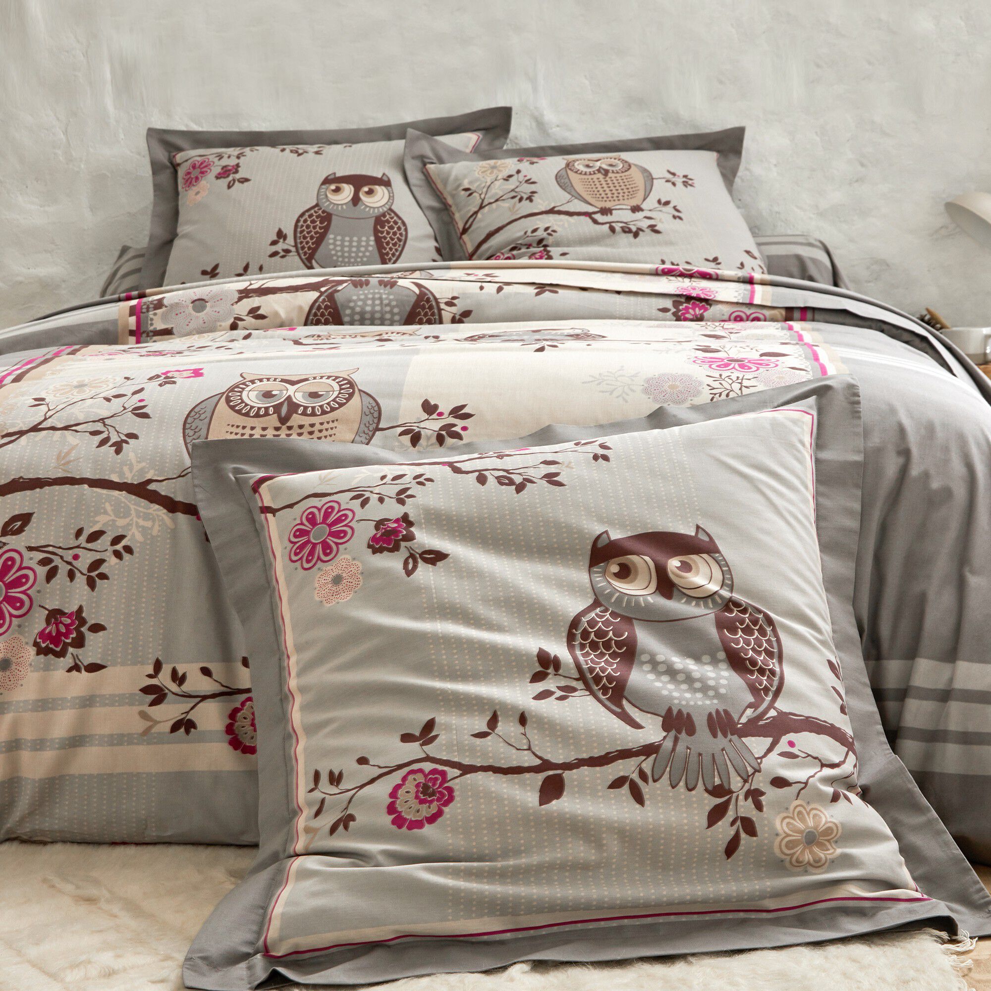 Linge de lit Chouette flanelle
