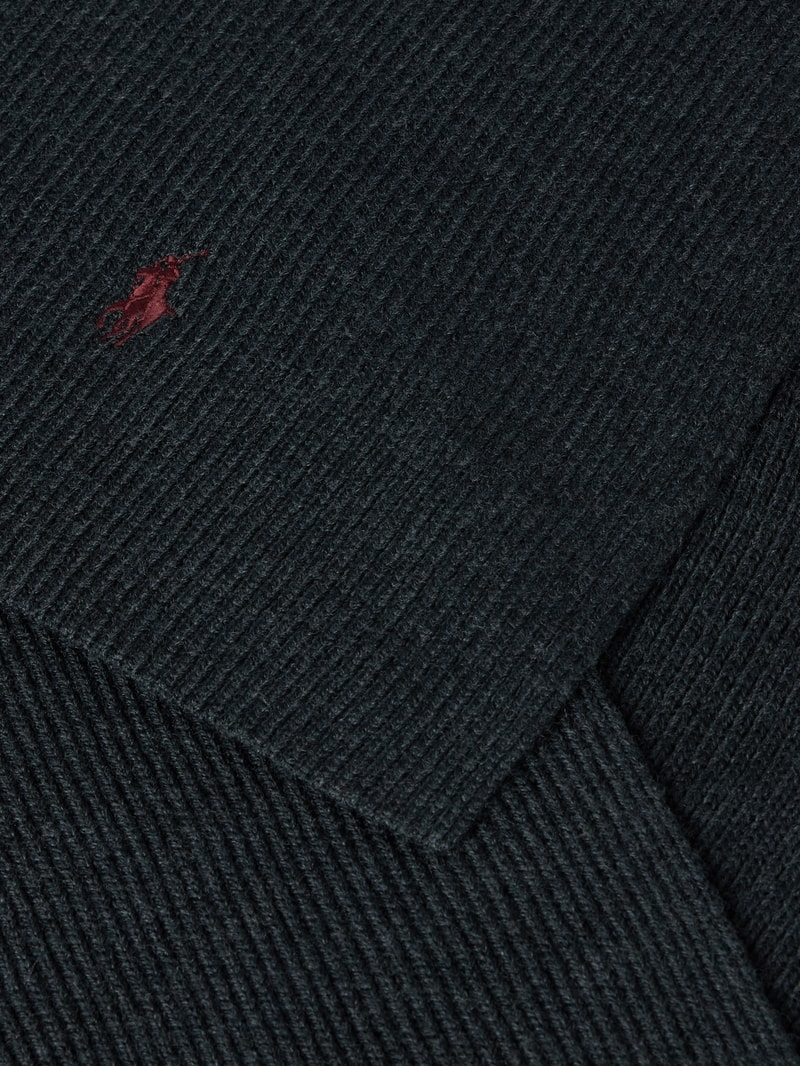Schal mit Label-Stitching in anthrazit