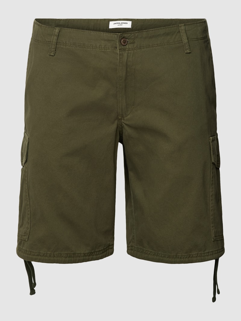 PLUS SIZE Cargoshorts mit Tunnelzug Modell 'MARLEY' in olivgrün