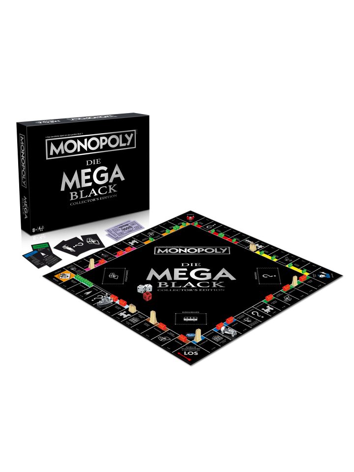 Winning Moves Monopoly Mega Black Edition Brettspiel Gesellschaftsspiel in schwarz günstig kaufen onesize