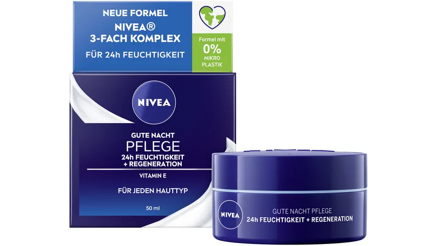 NIVEA Gute Nacht Pflege 24h Feuchtigkeit + Regeneration für jeden Hauttyp 50 ml