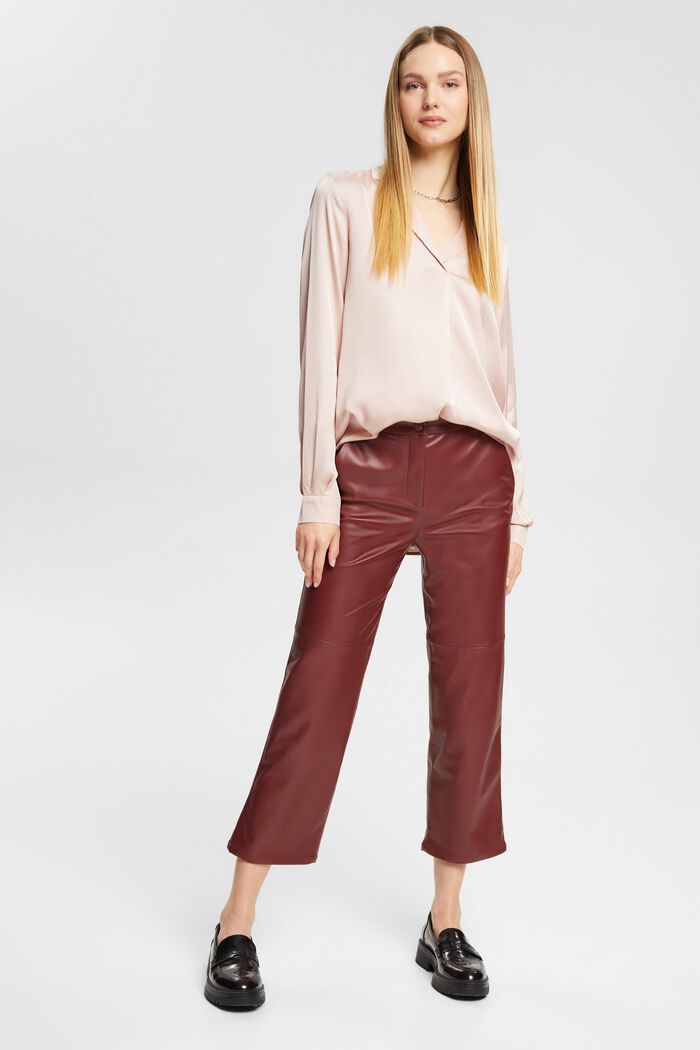 Satinbluse mit Reverskragen, LENZING™ ECOVERO™