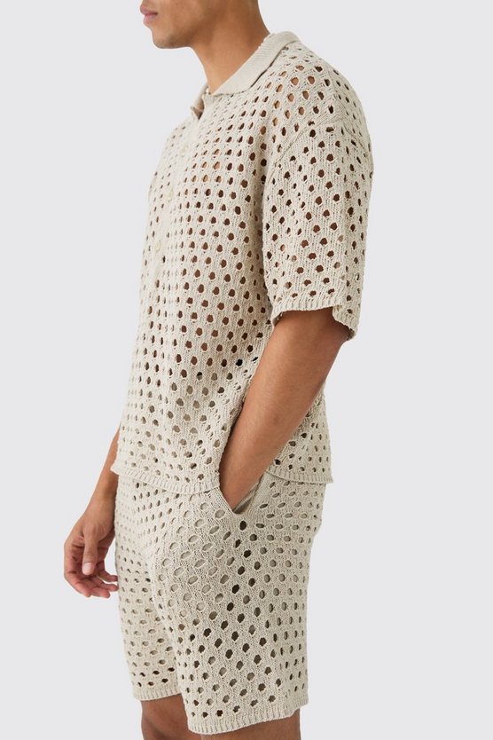 Oversize Shorts-Set mit Naht-Detail