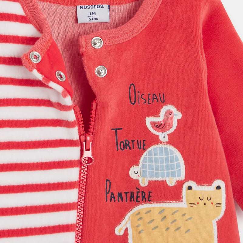 Pyjama zippé bébé fille en velours