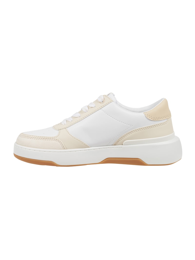 Sneaker in Leder-Optik Modell 'Miles' in offwhite