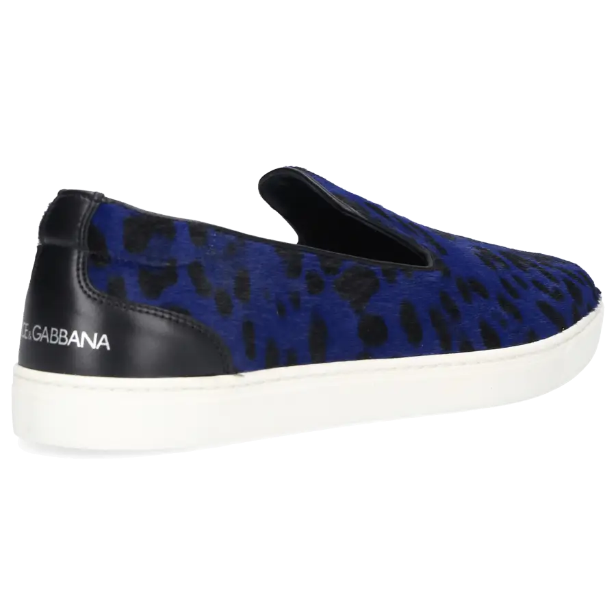 Dolce & Gabbana - Sneaker low Nappaleder Leo Print blau - blau