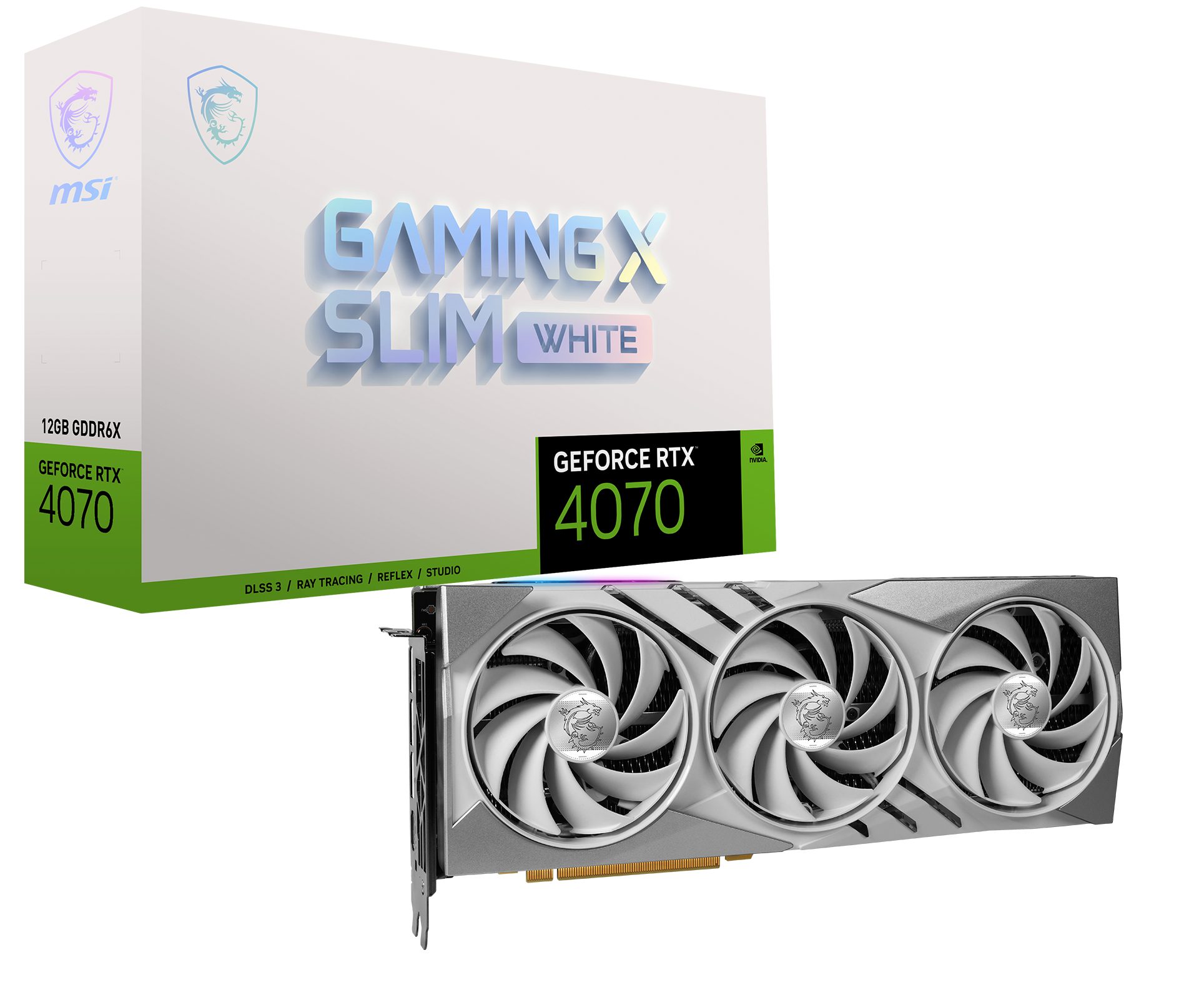 MSI GeForce RTX 4070 GAMING X SLIM WHITE 12G Grafikkarte (12 GB, GDDR6X)