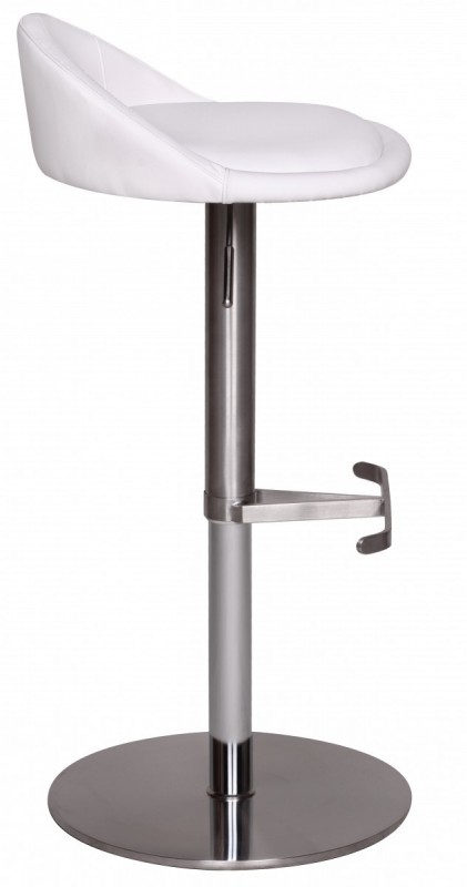 Wohnling Barhocker Wohnling Durable M1 Edelstahl gebürstet Weiß