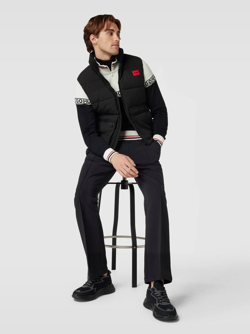 Steppweste mit Label-Patch Modell 'Baltino' in schwarz