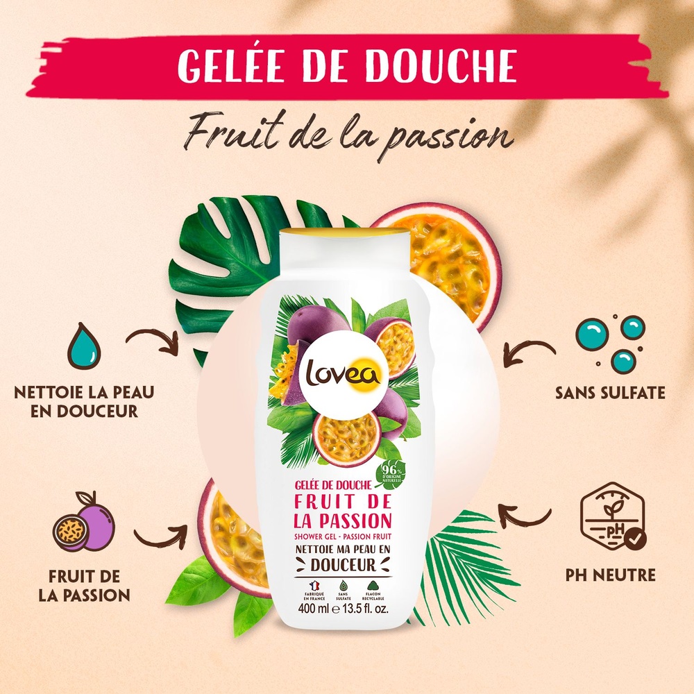 lovea Gelée de Douche Fruit de la passion Gelée de Douche
