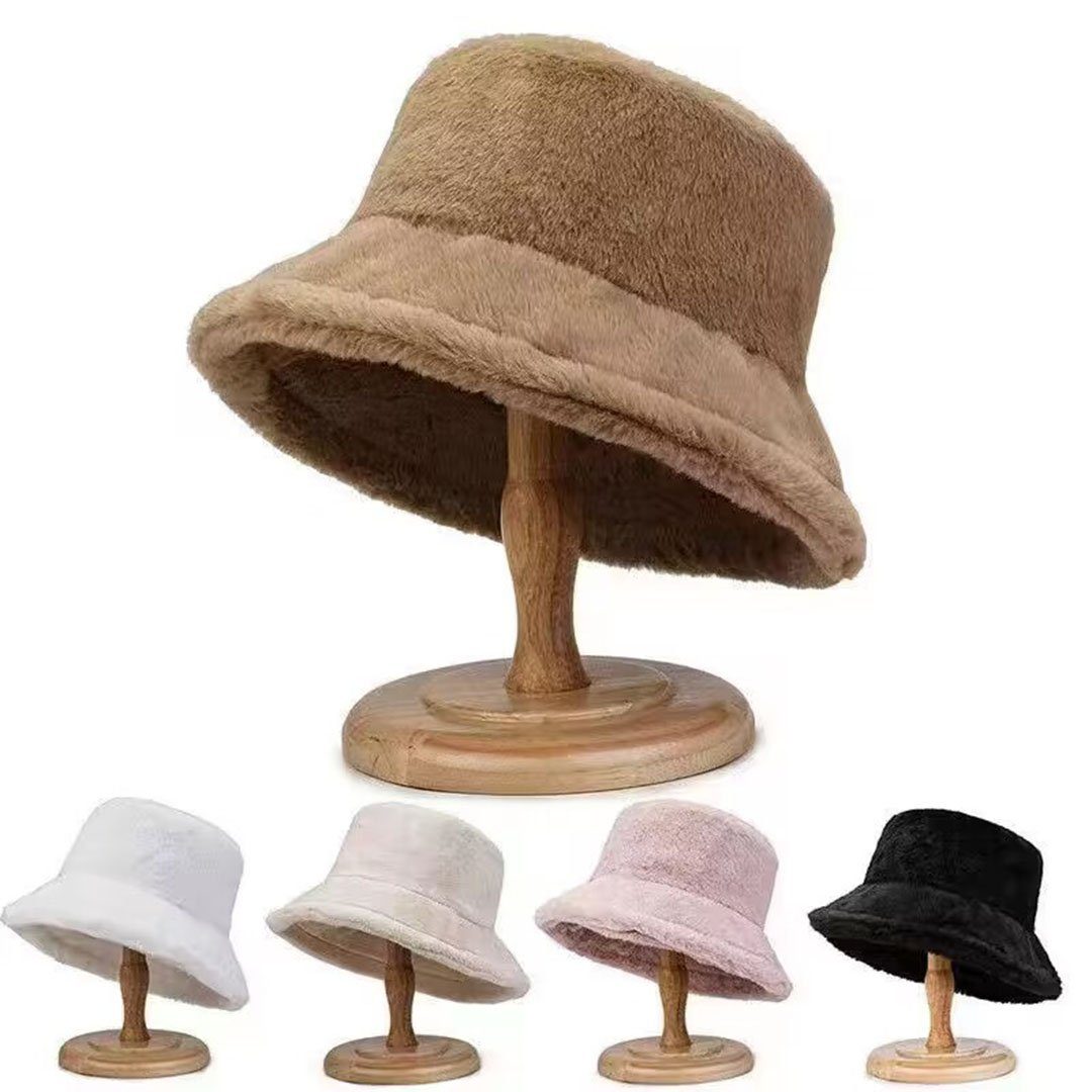 YANN Fischerhut Verdickter Plüsch-Fischerhut für Damen, (modischer und lässiger warmer Herbst- und Winter-Eimerhut, 1-St) Outdoor-Beckenhut