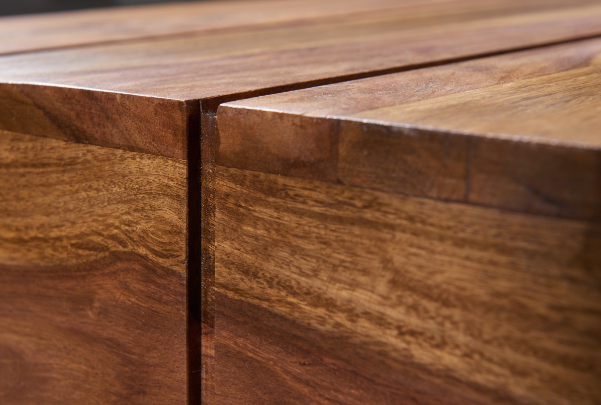 Wohnling Sheesham Couchtisch Massiv 120 x 45 x 30 cm Massivholz