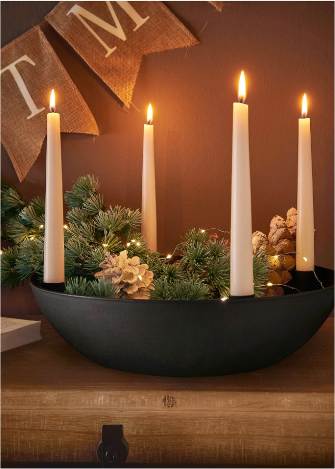 Kerzenständer in Schalenform mit 4 Kerzenhaltern