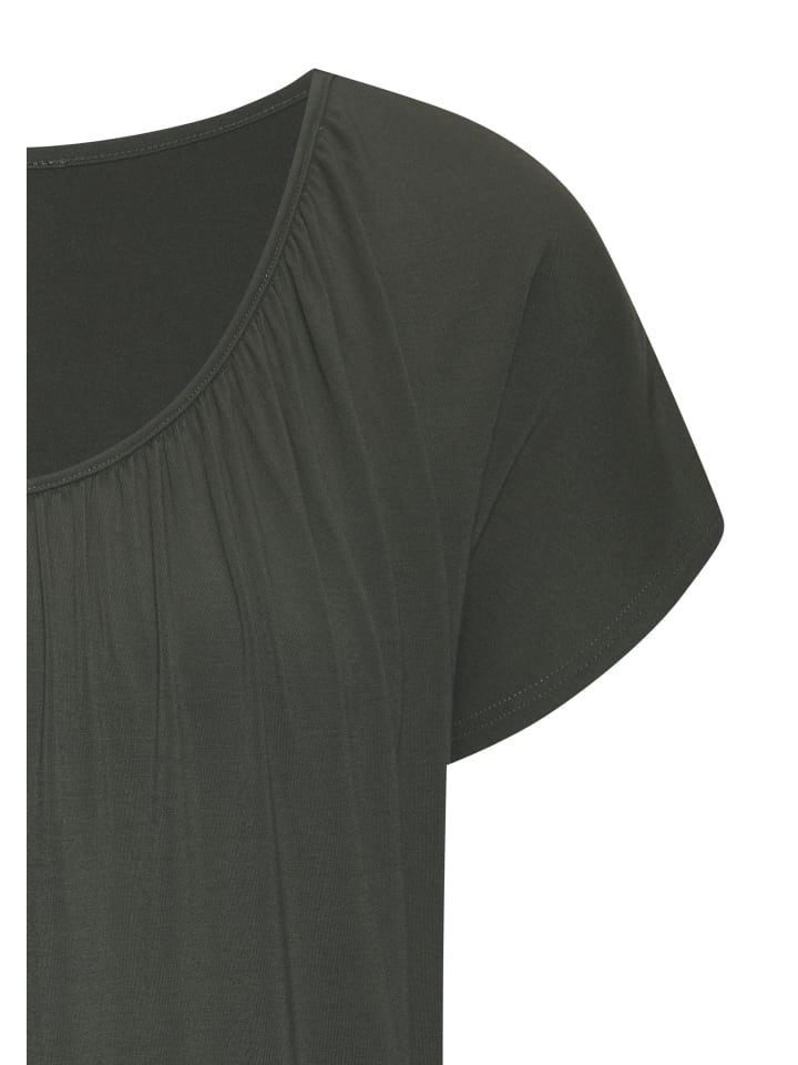 LASCANA Kurzarmshirt in graugrün, schwarz günstig kaufen