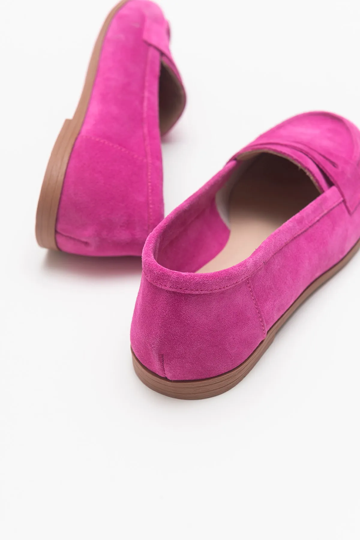 LuviShoes  Ballerinas aus fuchsiafarbenem Wildleder für Damen