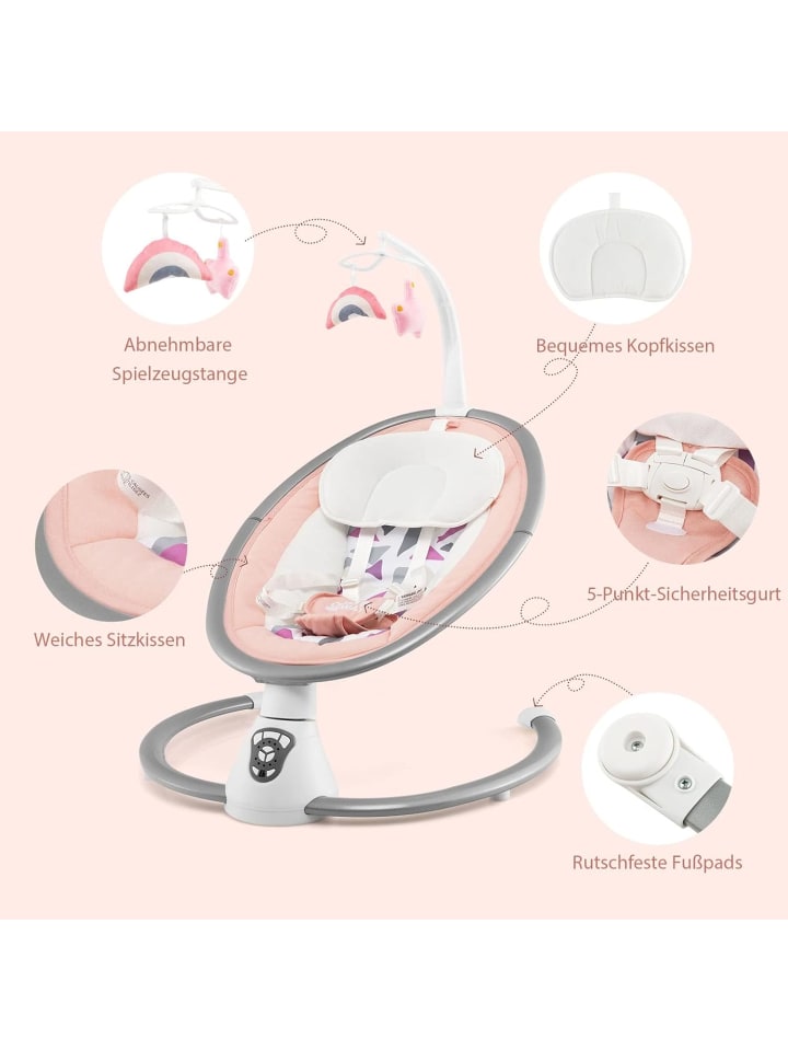 COSTWAY Babywippe Elektrisch bis 6 Monaten in Rosa günstig kaufen onesize