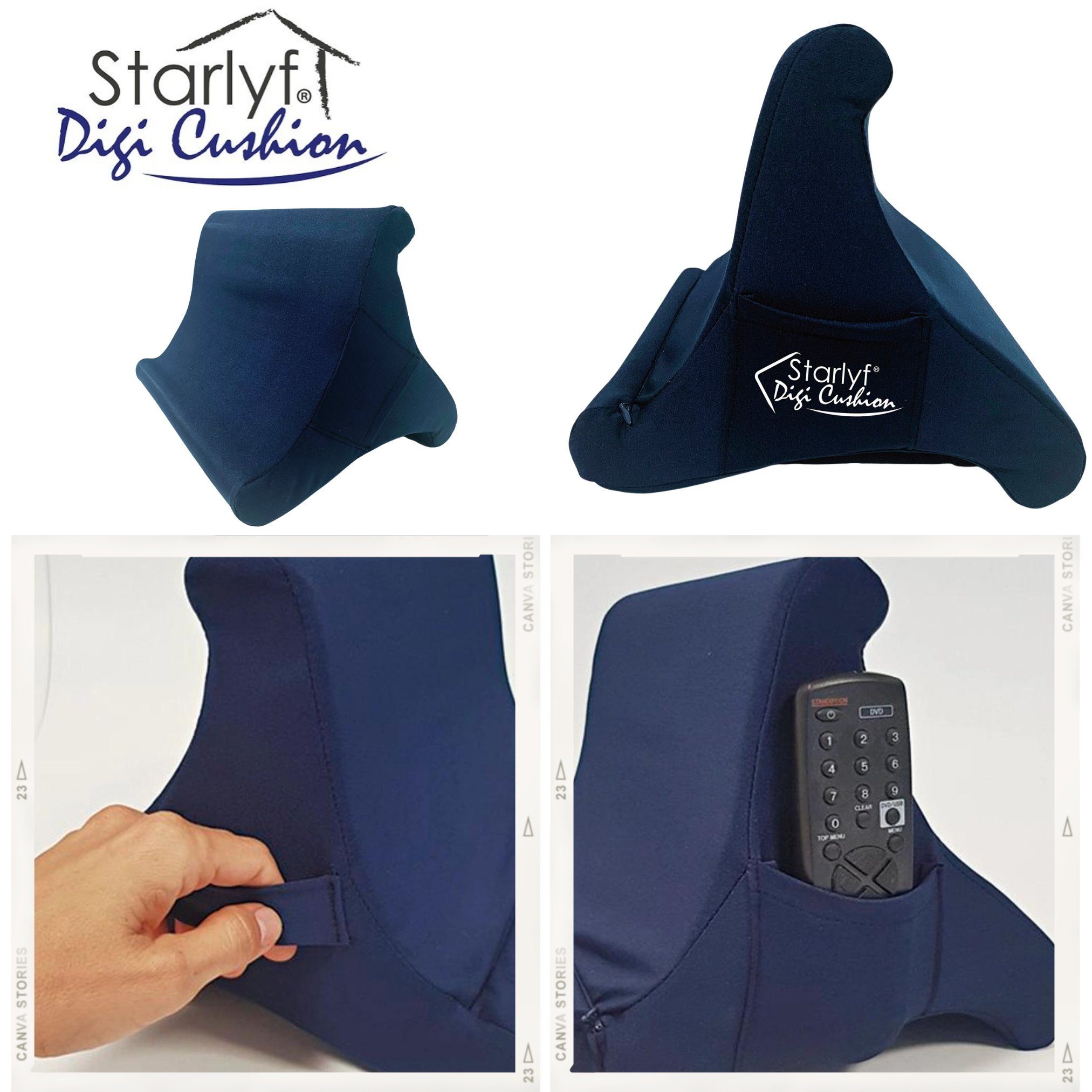 Starlyf Buchkissen Digi Cushion, 1-tlg., Lesekissen und Tablet Kissen, wendbar, 3 Positionen