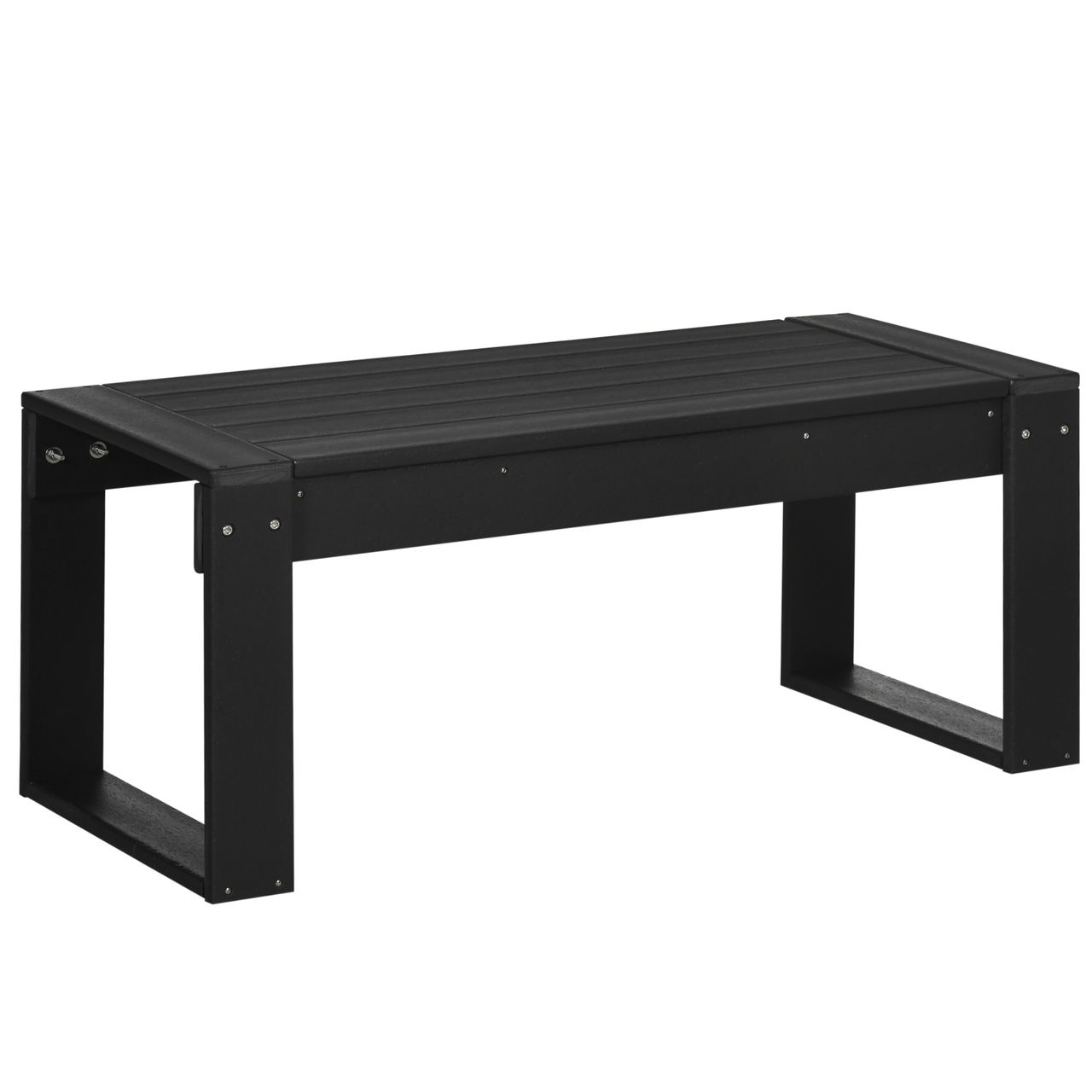 Outsunny Beistelltisch, Gartentisch, Couchtisch mit Holzoptik für Balkon