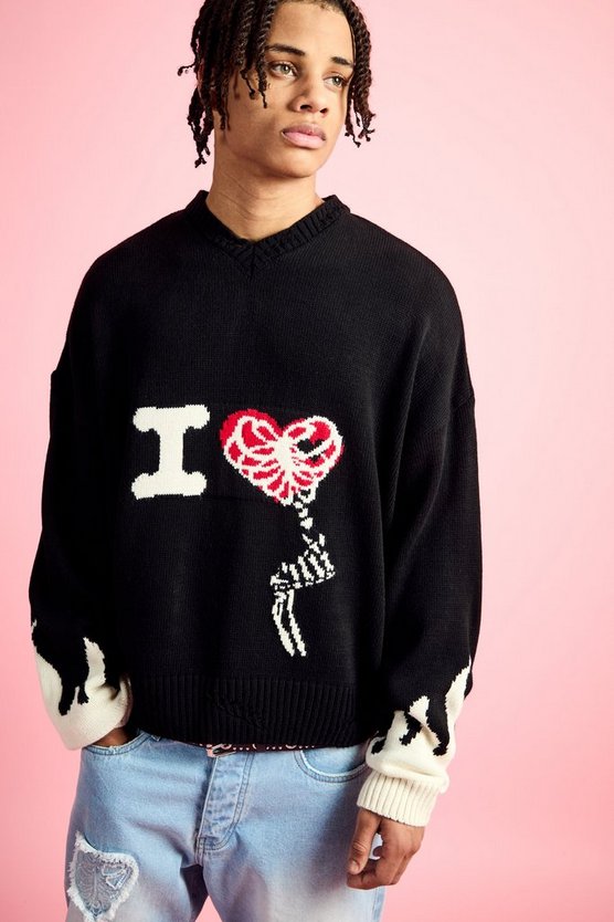 Kastiger Pullover mit V-Ausschnitt