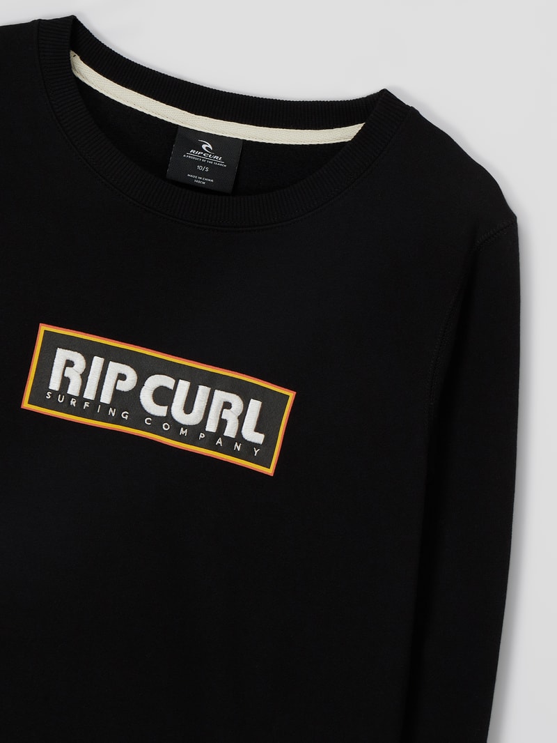 Sweatshirt mit Logo-Stickerei Modell 'Surf Revival' in schwarz