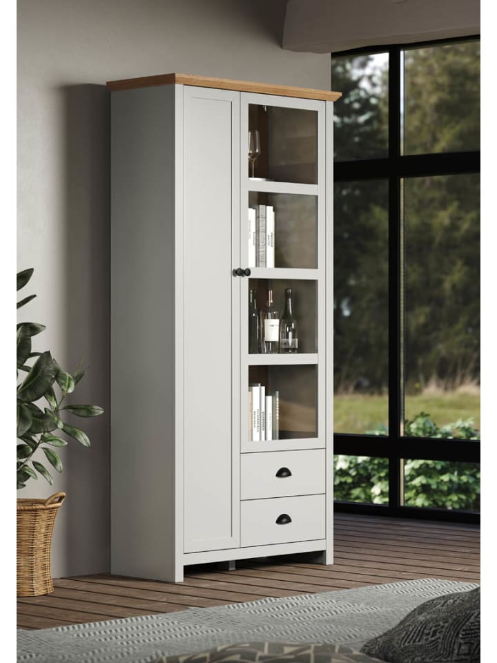 ebuy24 Vitrinenschrank Landside 2 Grau 97 x 41 cm günstig kaufen onesize