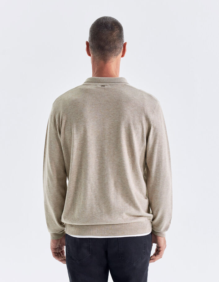 Polo vison bi-matière Interlock au dos Homme