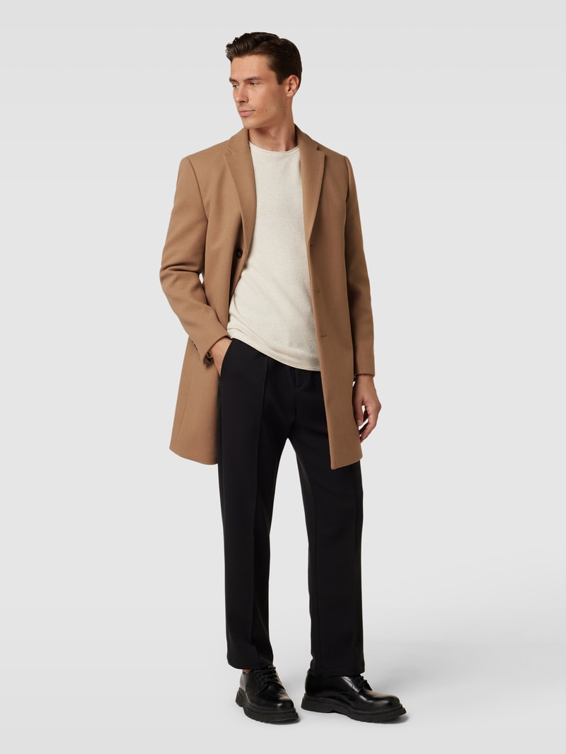 Mantel mit Reverskragen in camel