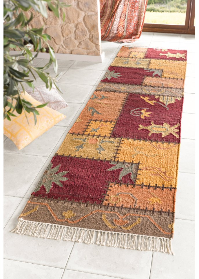 Kelim-Teppich in Patchworkoptik