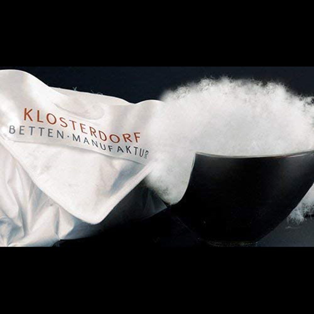 3-Kammer-Kopfkissen Klosterdorf Bettenmanufaktur Premium Dreikammer Kopfkissen funktionell, Klosterdorf Betten-Manufaktur, Füllung: 100% deutsche Gänsedaune Klasse I, Allergiker geeignet,Atmungsaktiv, Hautfreundlich, deutsche Manufraktur