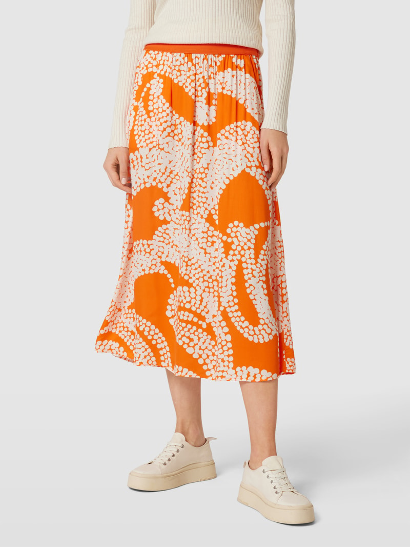Rock mit Allover-Muster in orange