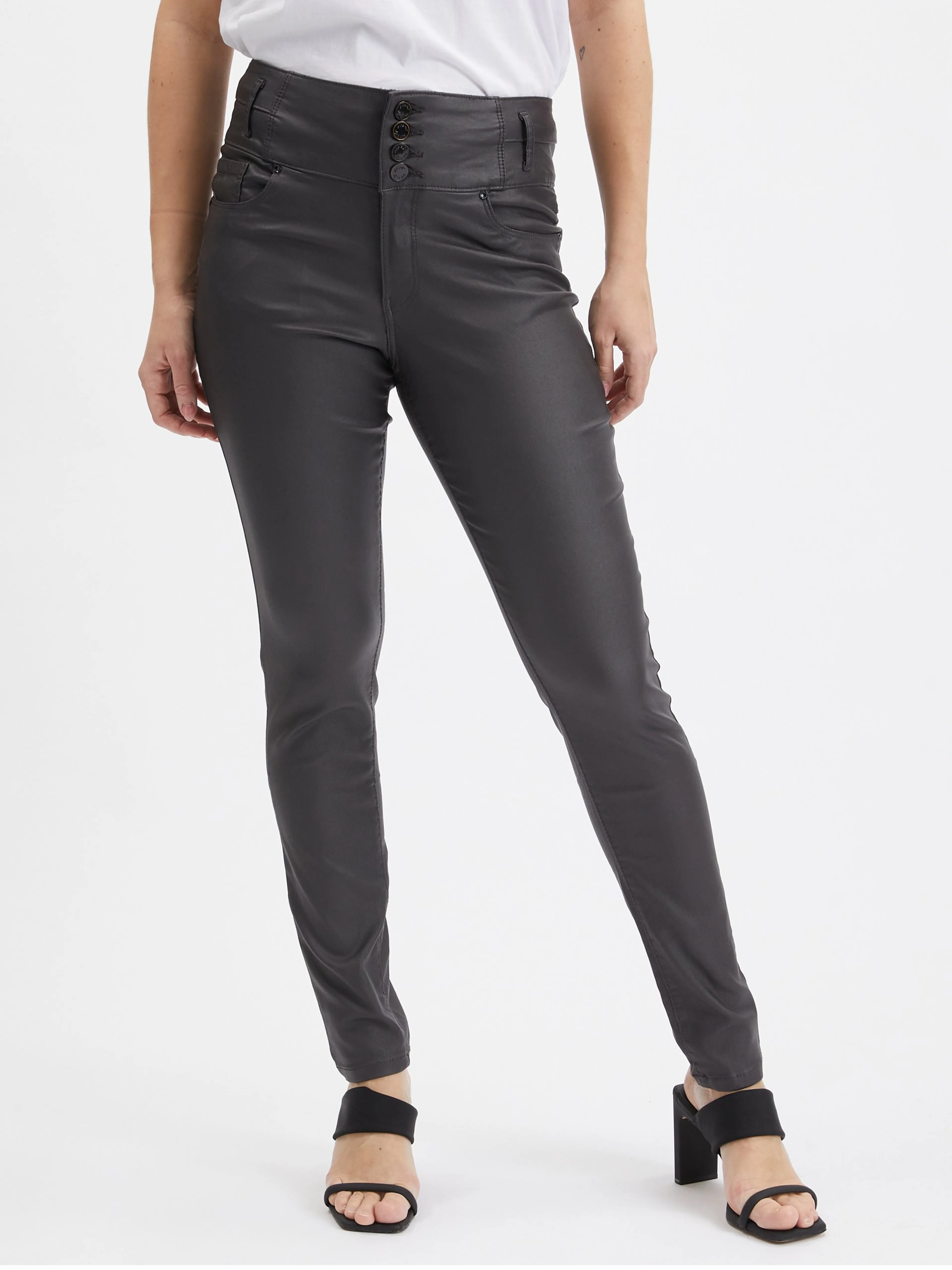 Dunkelgraue Damen-Skinny-Fit-Hose ORSAY