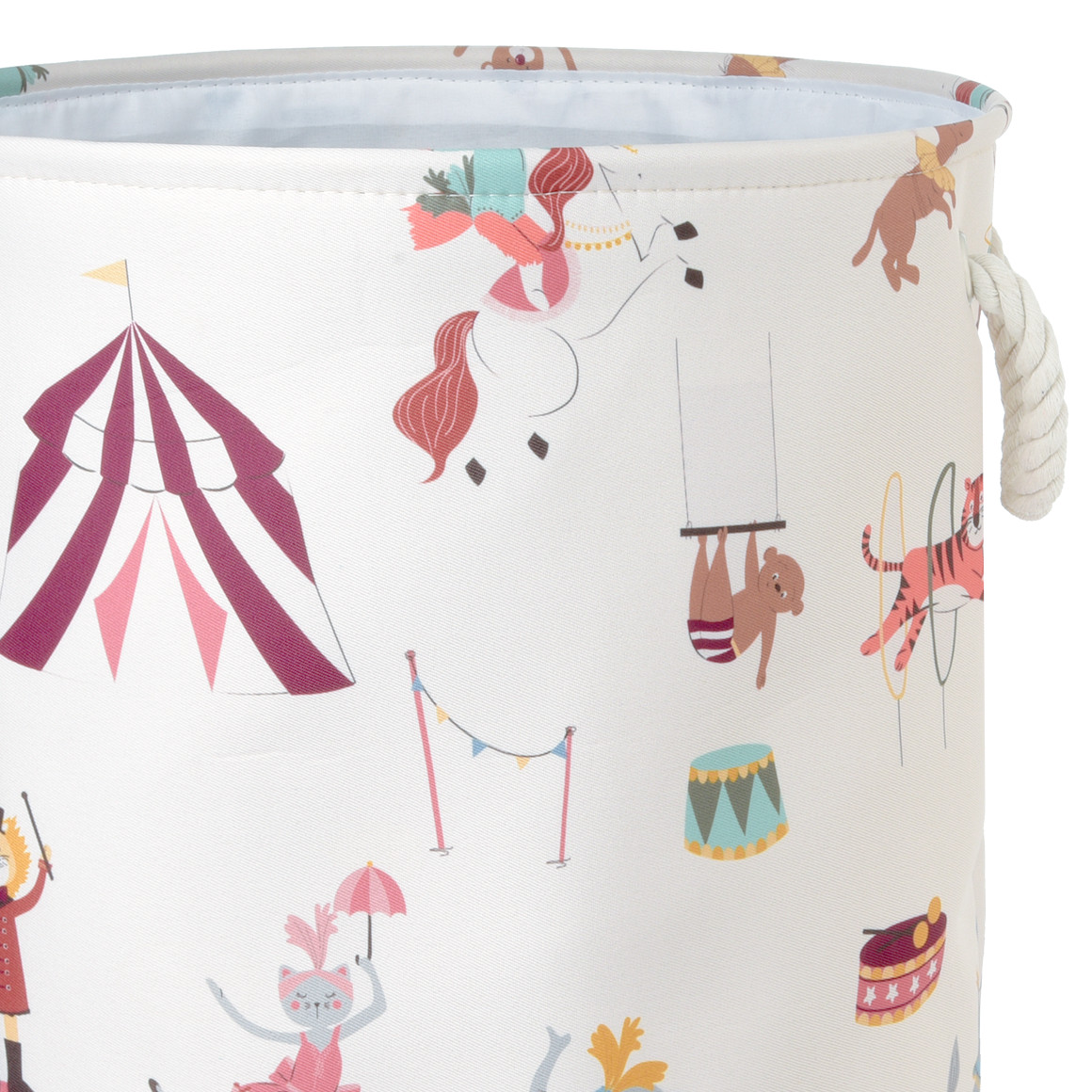 Großer Aufbewahrungskorb mit Zirkus-Motiven