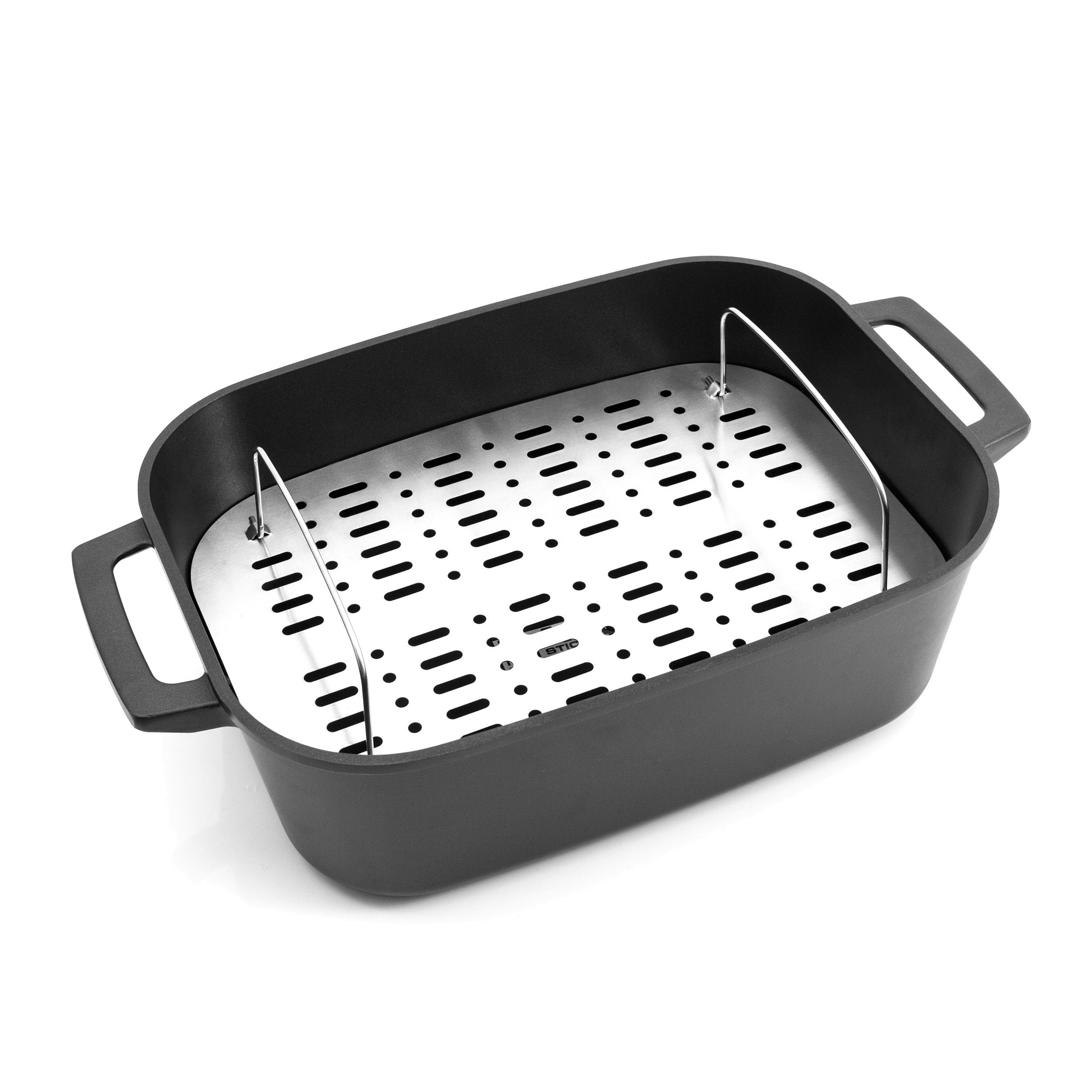 Karcher Bräter Java, Aluminiumguss, mit ILAG Antihaftbeschichtung, inkl. Deckel mit Aromaknopf & Rosteinsatz