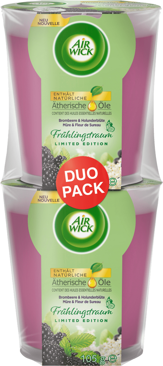 Duftkerze im Glas Brombeere & Holunderblüte (2x105 g), 2 St