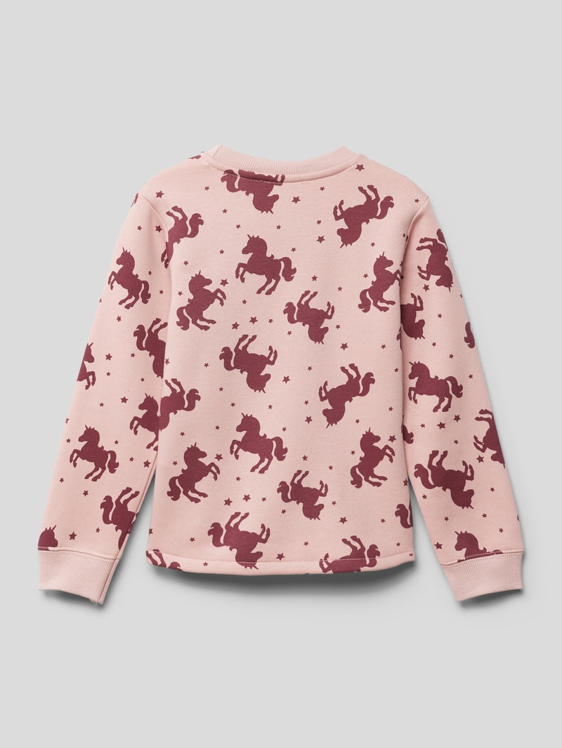 Sweatshirt mit Allover-Muster in rosa