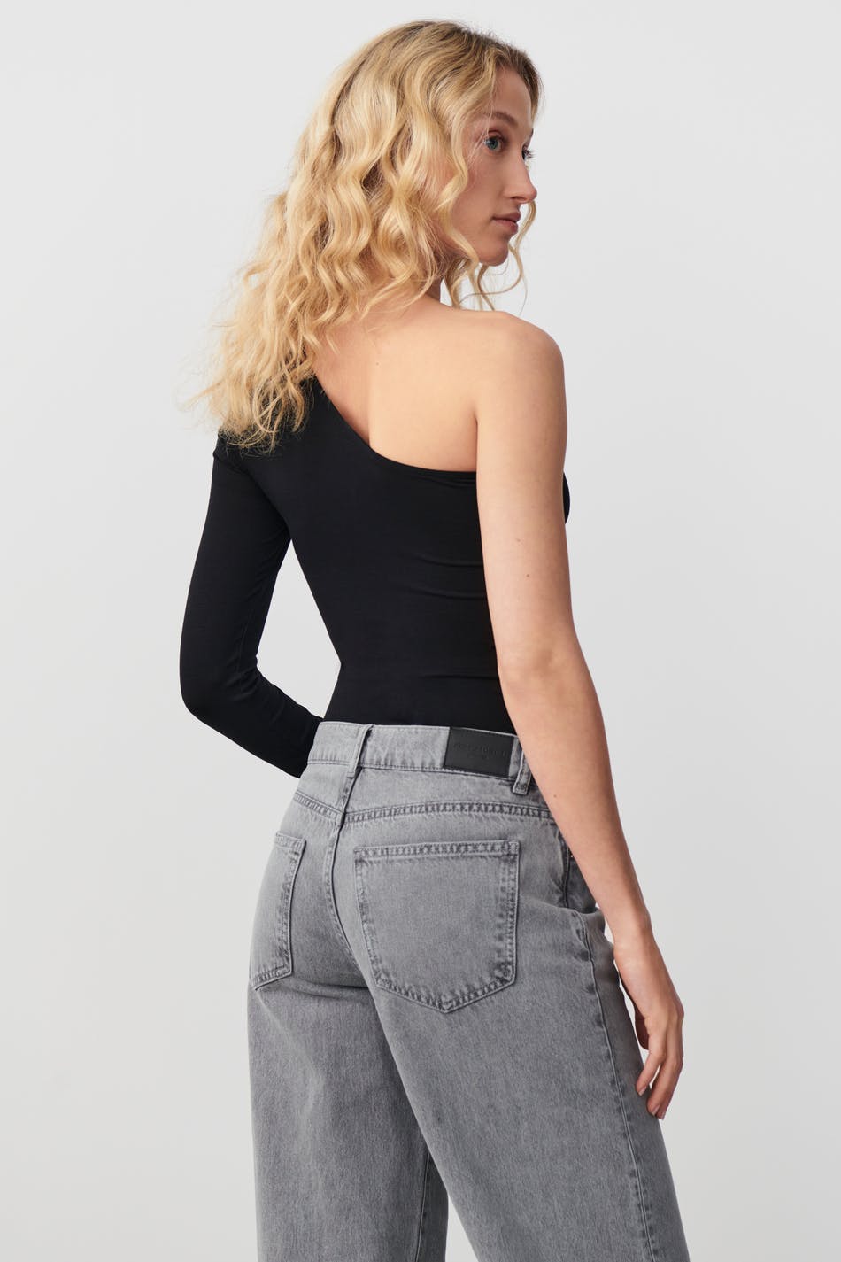 Soft touch one shoulder top