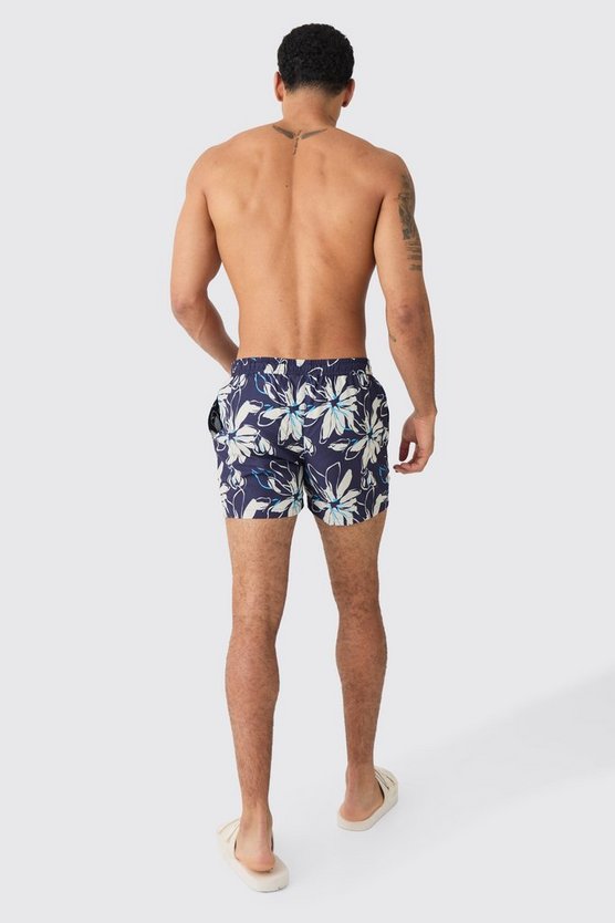 Kurze Badehose mit Blumenprint