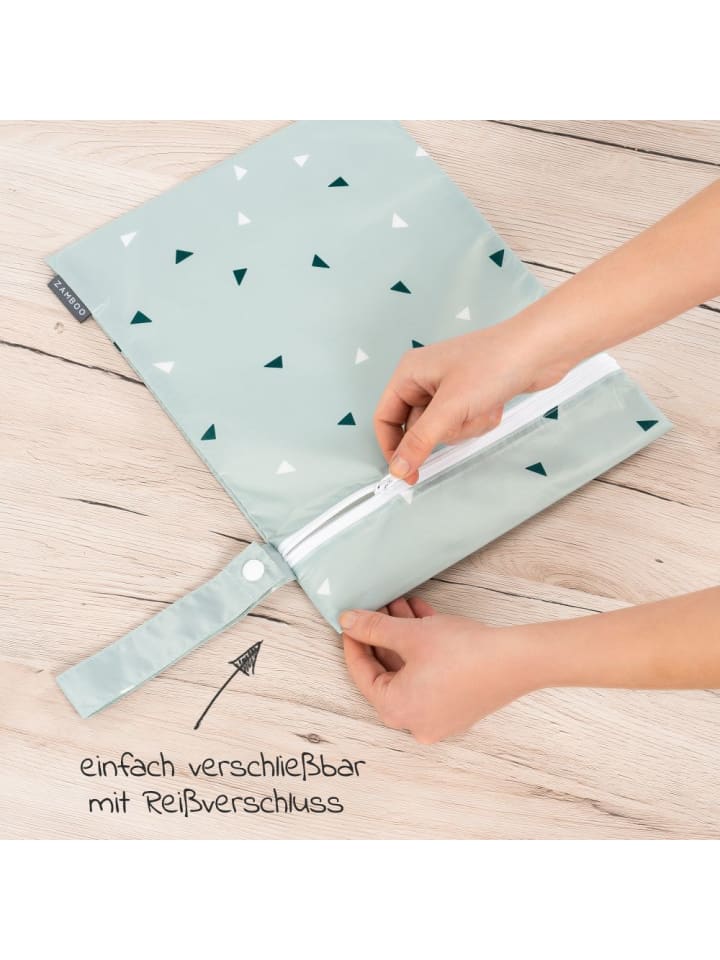 Zamboo Nasstasche / Windeltasche 3er Pack - Triangel - Mintgrün in gruen günstig kaufen onesize