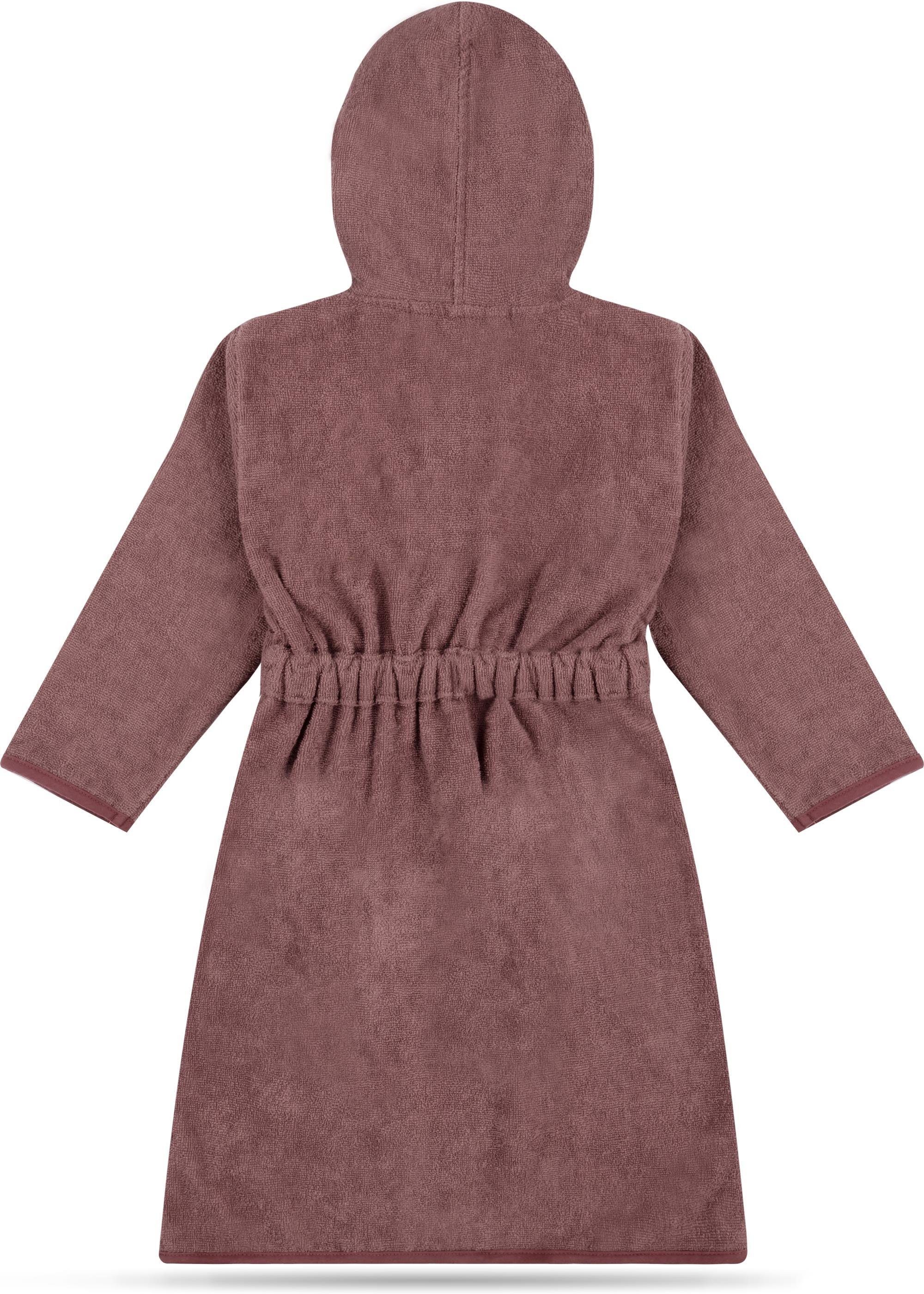 normani Kinderbademantel Kinder Bademantel aus Bio-Baumwolle Ljubljana, Bio-Baumwolle, Kapuze, Bindegürtel, Kinderbademantel aus weichem und schadtsofffreiem Material