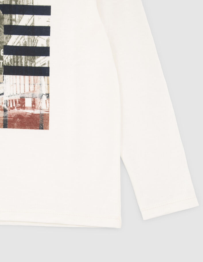 T-shirt écru visuel drapeau garçon