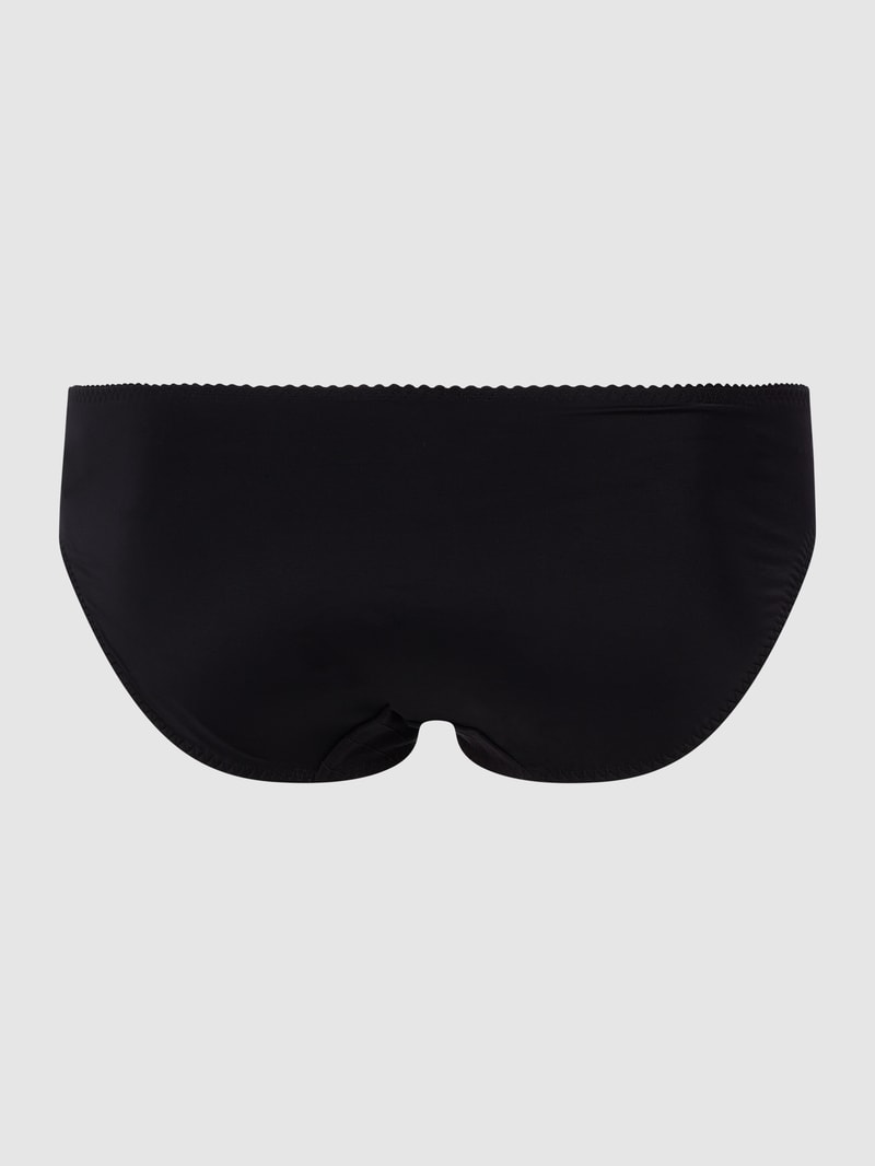 PLUS SIZE Rioslip mit Kontrasteinsätzen Modell 'Deauville' in schwarz