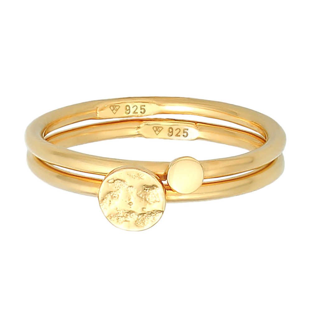 Elli Elli Bague Bagues empilables pour femmes Duo Cercle Plaquette Basic Minimal Timel Bague