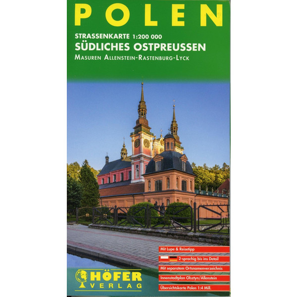 Höfer Polen PL010. Südliches Ostpreußen 1 : 200 000. - Straßenkarte