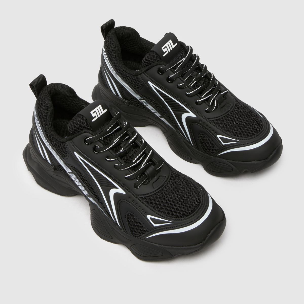 Steve Madden – Speedster – Svarta, flerfärgade sneakers